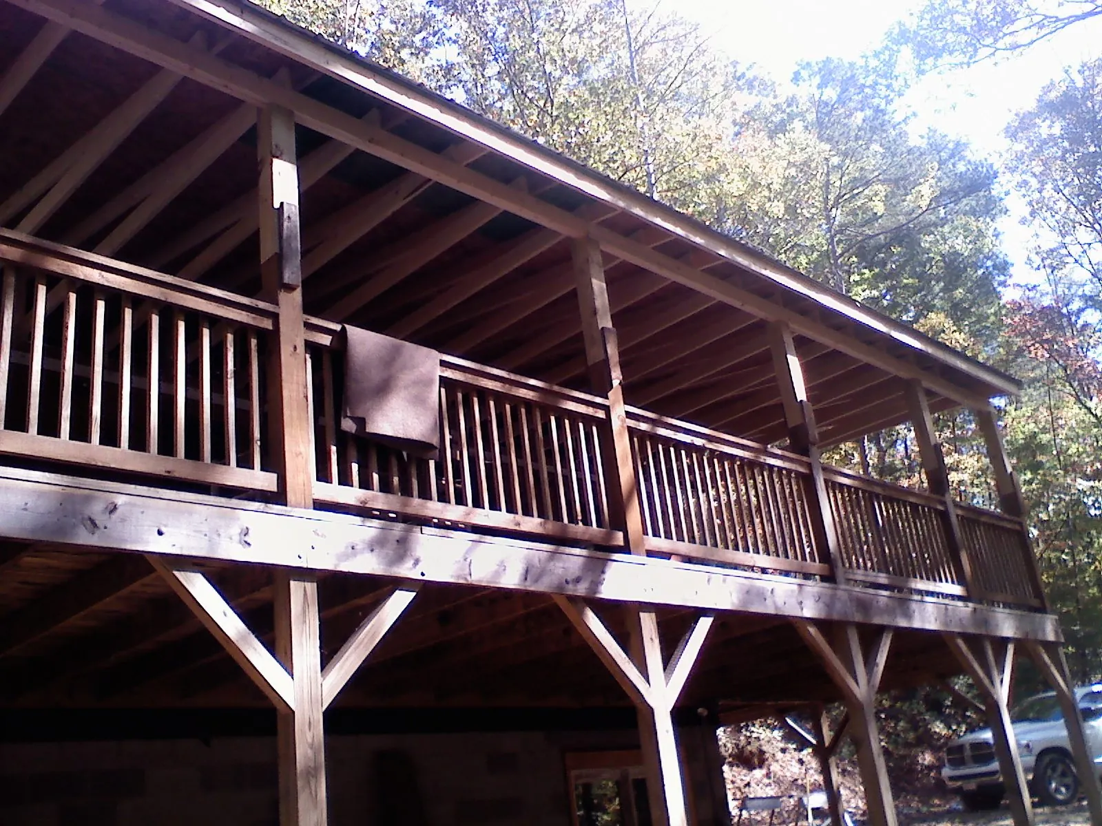 Timber framing under a new elevated porch and deck — Roof Leak Repair in East Stroudsburg by Roofing Brothers